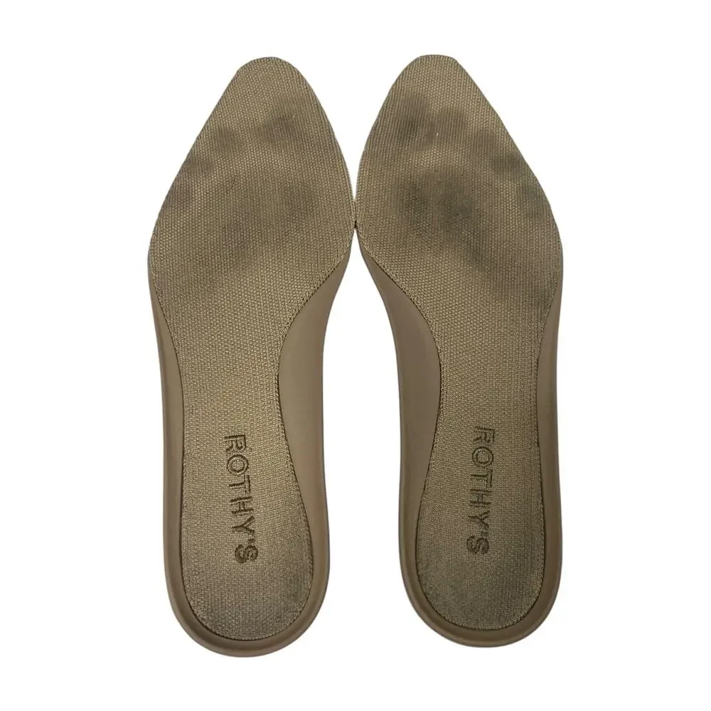 Rothys The Point Shoe Womens 7.5 Navy Knit Pointed Toe Mule Flats Washable Chic